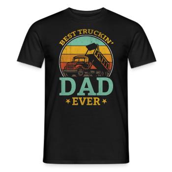 Truck Driver - Best Truckin Dad Ever - Men's T-Shirt - black - Front - AI Model Male 178 light (178cm)