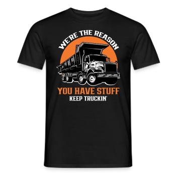 Chauffeur de camion - Nous sommes la raison pour laquelle vous avez des choses Kee - T-shirt homme - noir - Devant - AI Model Male 178 light (178cm)