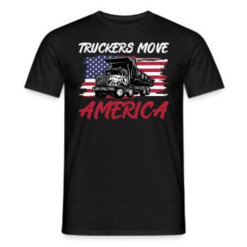 Chauffeur de camion - Truckers Move America - T-shirt homme - noir - Devant - AI Model Male 178 light (178cm)