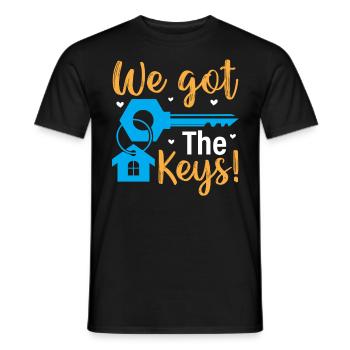 Pendaison de crémaillère - Nous avons les clés - T-shirt homme - noir - Devant - AI Model Male 178 light (178cm)