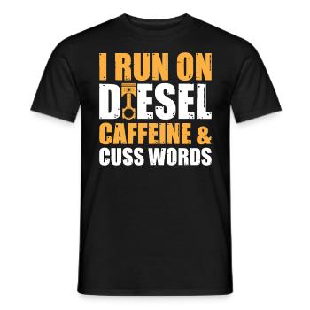 Mechanic Car Garage - Run On Diesel, Caffeine and - Männer T-Shirt - Schwarz - Vorne - AI Model Male 178 light (178cm)
