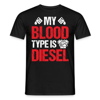 Mechanic Car Garage - My Blood Type Is Diesel - Männer T-Shirt - Schwarz - Vorne - AI Model Male 178 light (178cm)