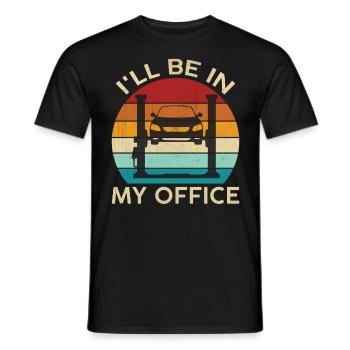 Mechanic Car Garage - I'll Be In My Office - Men's T-Shirt - black - Front - AI Model Male 178 light (178cm)