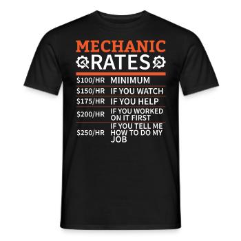Mechanic Car Garage - Mechanic Rates - Männer T-Shirt - Schwarz - Vorne - AI Model Male 178 light (178cm)