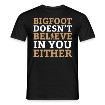 Bigfoot Sasquatch - Gardez-le accroupi - T-shirt homme - noir - Devant - AI Model Male 178 light (178cm)