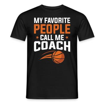 Basketball - Mes gens préférés appellent l’entraîneur - T-shirt homme - noir - Devant - AI Model Male 178 light (178cm)