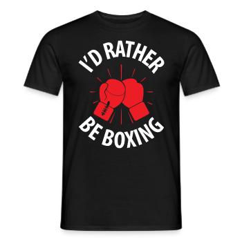 Boxing Kickboxing - I'd Rather Be Boxing - Männer T-Shirt - Schwarz - Vorne - AI Model Male 178 light (178cm)