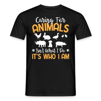Animal Rights - Caring For Animals It's Who I Am - Men's T-Shirt - black - Front - AI Model Male 178 light (178cm)