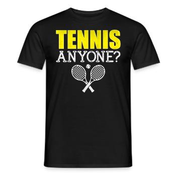 Dicton du joueur de tennis - Tennis n’importe qui - T-shirt homme - noir - Devant - AI Model Male 178 light (178cm)