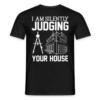 Architecte - Je juge silencieusement votre maison - T-shirt homme - noir - Devant - AI Model Male 178 light (178cm)