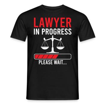 Slogan de l’avocat - Avocat en cours s’il vous plaît - T-shirt homme - noir - Devant - AI Model Male 178 light (178cm)