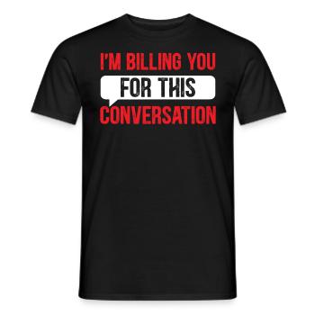 Slogan de l’avocat - Je vous facture pour cette co - T-shirt homme - noir - Devant - AI Model Male 178 light (178cm)