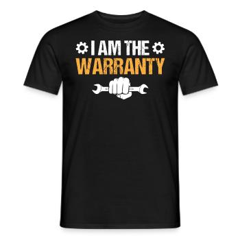Slogan de dicton mécanicien - Je suis la garantie - T-shirt homme - noir - Devant - AI Model Male 178 light (178cm)