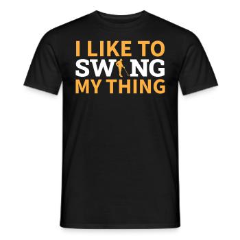 Dirt Fishing - I Like To Swing My Thing - Men's T-Shirt - black - Front - AI Model Male 178 light (178cm)