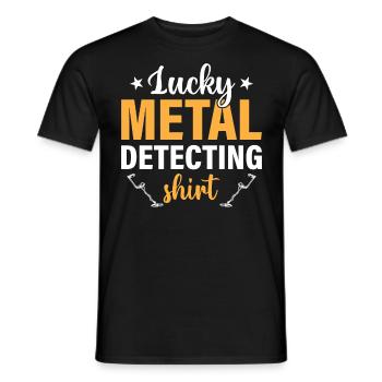 Dirt Fishing - Lucky Metal-Detecting - Men's T-Shirt - black - Front - AI Model Male 178 light (178cm)