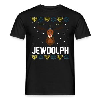 Hanukkah Jewish Ugly Christmas Menorah Cellphone - Männer T-Shirt - Schwarz - Vorne - AI Model Male 178 light (178cm)