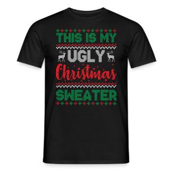 Ugly Christmas - This Is My Ugly Christmas Sweater - Men's T-Shirt - black - Front - AI Model Male 178 light (178cm)