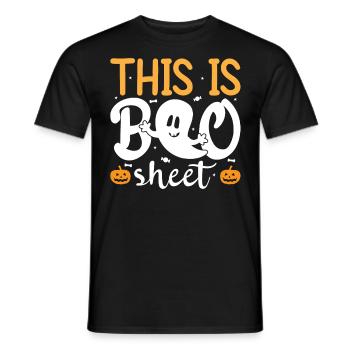 Halloween Costume - This Is Boo Sheet Ghost - Men's T-Shirt - black - Front - AI Model Male 178 light (178cm)