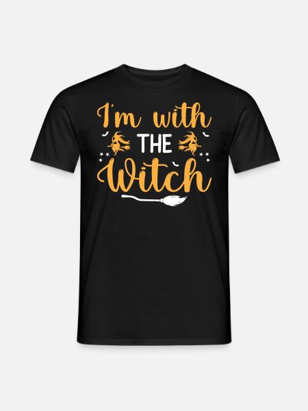 Halloween Costume - I'm With The Witch - Männer T-Shirt - Schwarz