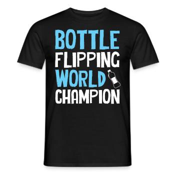 Bottle Flipping - Champion du Monde - T-shirt homme - noir - Devant - AI Model Male 178 light (178cm)