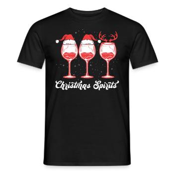 Spiritueux de Noël Verres de Vin Vacances - T-shirt homme - noir - Devant - AI Model Male 178 light (178cm)