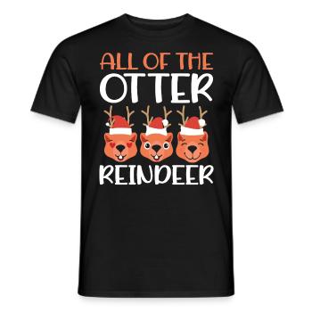 All Of The Otter Reindeer - Christmas Animal - Männer T-Shirt - Schwarz - Vorne - AI Model Male 178 light (178cm)