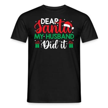 Noël disant Pun Cher Père Noël Mon mari l’a fait - T-shirt homme - noir - Devant - AI Model Male 178 light (178cm)