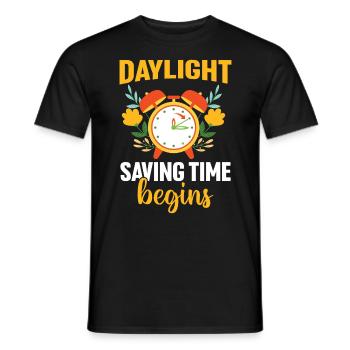 Daylight Saving Time Begins - Männer T-Shirt - Schwarz - Vorne - AI Model Male 178 light (178cm)