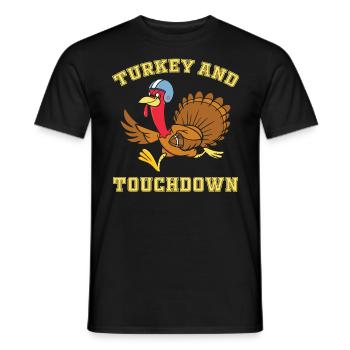 Thanksgiving Turkey And Touchdowns - Thanksgiving - Männer T-Shirt - Schwarz - Vorne - AI Model Male 178 light (178cm)