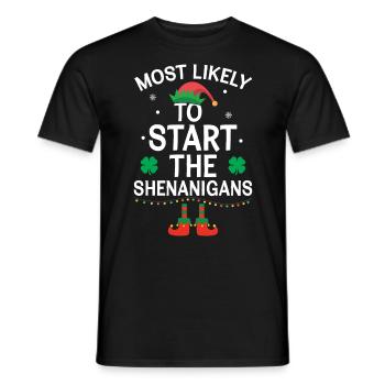Elfe de Noël - Le plus susceptible de commencer le Shenanig - T-shirt homme - noir - Devant - AI Model Male 178 light (178cm)