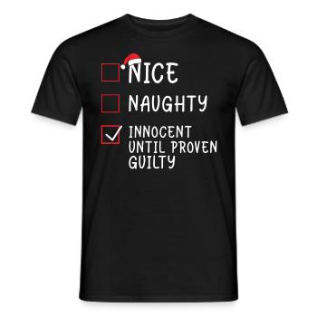 Christmas - Nice Naughty Innocent Until Proven Gui - Männer T-Shirt - Schwarz - Vorne - AI Model Male 178 light (178cm)