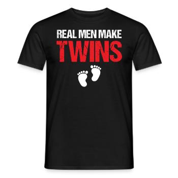 First Time Dad - Real Men Make Twins - Men's T-Shirt - black - Front - AI Model Male 178 light (178cm)