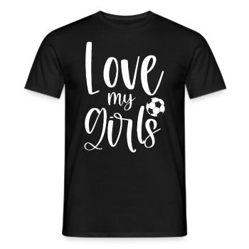 Soccer Football Dad Mom - Love My Girls - Männer T-Shirt - Schwarz - Vorne - AI Model Male 178 light (178cm)