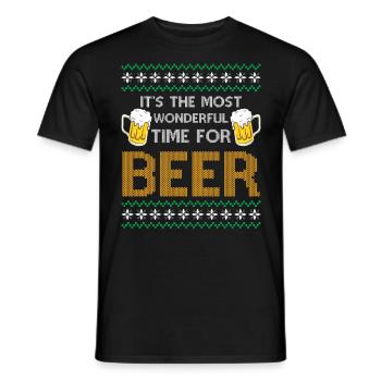 X-Mas Saying - It's the Most Wonderful Time For a - Männer T-Shirt - Schwarz - Vorne - AI Model Male 178 light (178cm)