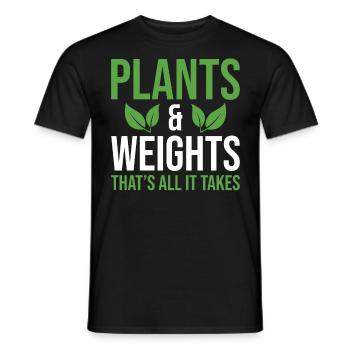 Végétalien Jardinage Citer Plantes et Poids C’est tout - T-shirt homme - noir - Devant - AI Model Male 178 light (178cm)