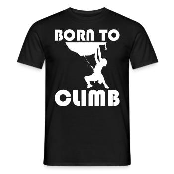 Bouldering Hiking Rock Climbing - Born to Climb - Men's T-Shirt - black - Front - AI Model Male 178 light (178cm)