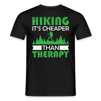 Bouldering Climbing - Hiking It's Cheaper Than The - Männer T-Shirt - Schwarz - Vorne - AI Model Male 178 light (178cm)