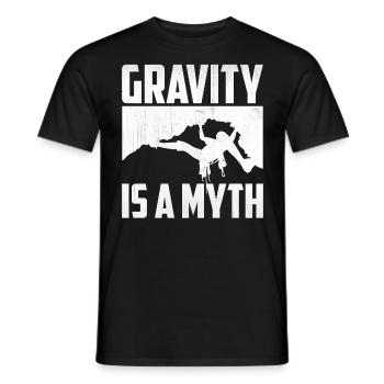 Rock Climbing - Gravity Is A Myth - Men's T-Shirt - black - Front - AI Model Male 178 light (178cm)