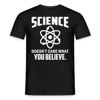 La science ne se soucie pas de ce que vous croyez - Chimie - T-shirt homme - noir - Devant - AI Model Male 178 light (178cm)