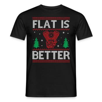 Engine Car Tuning Ugly Christmas - Flat Is Better - Männer T-Shirt - Schwarz - Vorne - AI Model Male 178 light (178cm)