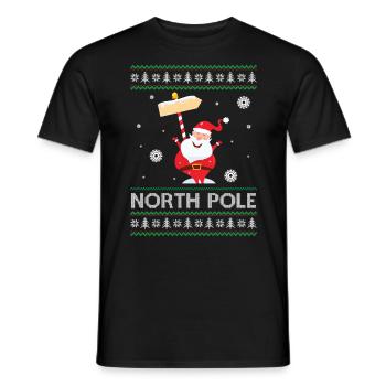 Pole Dancing Santa Claus Pun Joke - Pôle Nord - T-shirt homme - noir - Devant - AI Model Male 178 light (178cm)