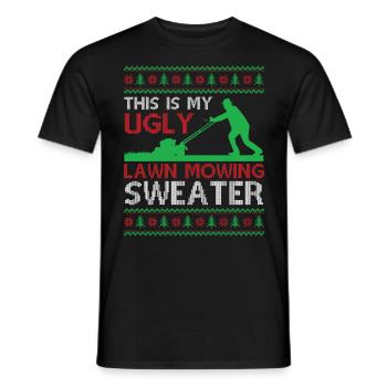 Blague de jardinage de Noël C’est ma moche pelouse Mowi - T-shirt homme - noir - Devant - AI Model Male 178 light (178cm)