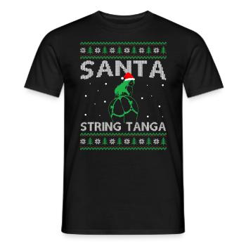 Santa Clause Wearing String Tanga - Ugly Christmas - Männer T-Shirt - Schwarz - Vorne - AI Model Male 178 light (178cm)
