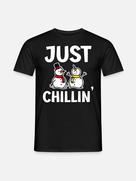 Snowman - Just Chillin - Men's T-Shirt - black