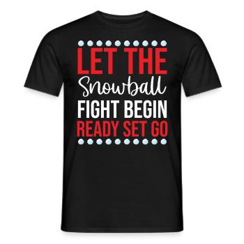 Snowball Fight - Let The Snowball Fight Begin Read - Men's T-Shirt - black - Front - AI Model Male 178 light (178cm)