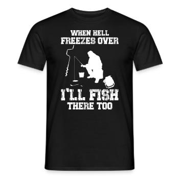 Pêche sur glace - Quand l’enfer gèle, je pêcherai le - T-shirt homme - noir - Devant - AI Model Male 178 light (178cm)