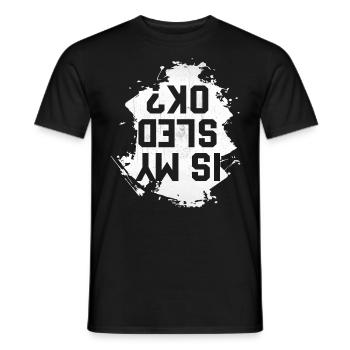 Snowmobiling Design Joke Pun - Is My Sled Okay? - Men's T-Shirt - black - Front - AI Model Male 178 light (178cm)