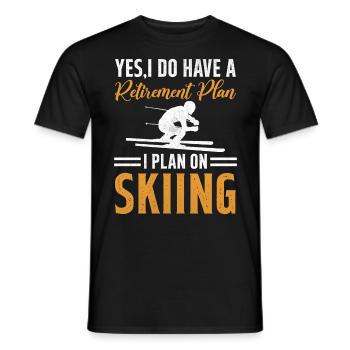 Ski Winter Skiing - My Retirement Plan is Skiing - Men's T-Shirt - black - Front - AI Model Male 178 light (178cm)