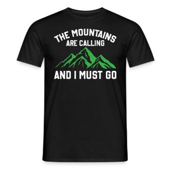 The Mountains Are Calling And I Must Go - Men's T-Shirt - black - Front - AI Model Male 178 light (178cm)