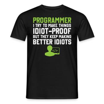 Programmation Slogan Développeur logiciel Informatique Eng - T-shirt homme - noir - Devant - AI Model Male 178 light (178cm)